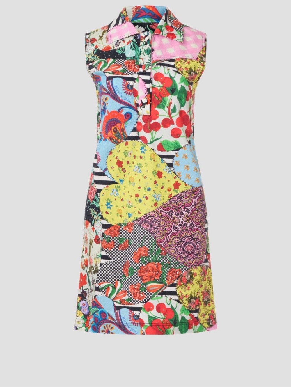 Moschino Jeans Sleeveless Patchwork Print Shift Mini Dress - RTR US 4 IT 38